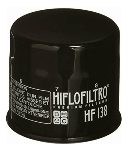 Hiflo Filtro Hf138 - Filtro De Aceite Negro