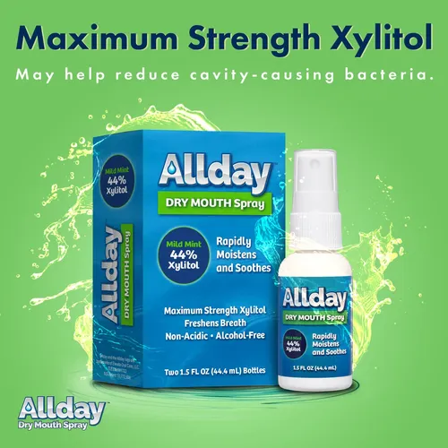 Allday Spray Bucal Seco Xilitol De Máxima Resistencia Acción