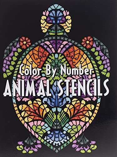 Book : Animal Stencils Color By Number Activity Coloring...