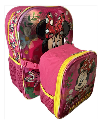 Mochila Disney Minnie Mouse Con Lonchera (para Primaria)