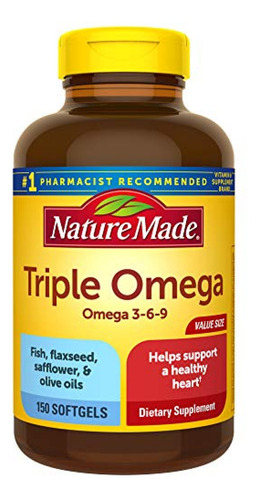 Triple Omega 3-6-9, 150 Cápsulas Blandas Tamaño Económico