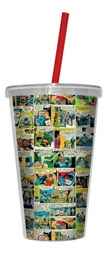 Copo Canudo Tampa Batman Quadrinhos Classicos Dc Comics Cor Colorido