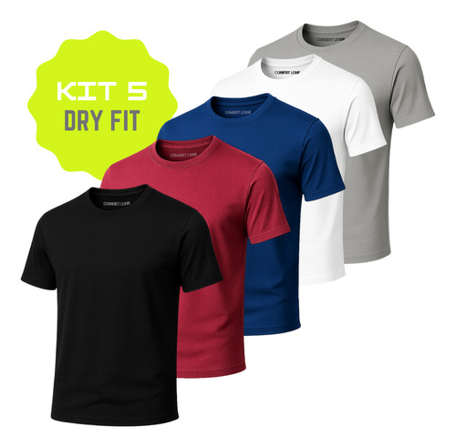 Kit 5 Camisa Masculina Termica Academia Dry Fit Malha Fria