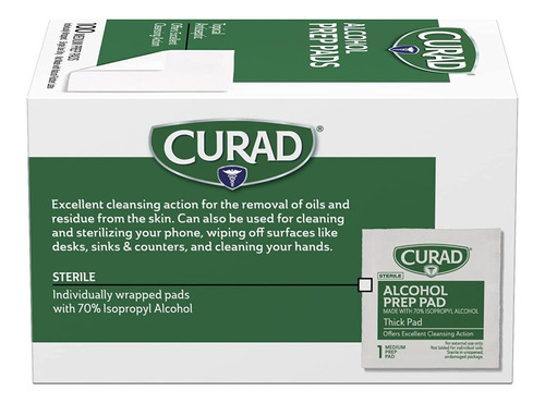 Curad Alcohol Prep Pads , Thick Alcohol Swabs (pack Of 400)