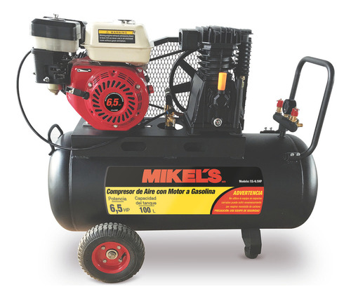 Compresor De Aire 6.5 Hp 100 Lts Motor Gasolina Mikels Color Negro Fase Eléctrica Monofásica Frecuencia 0