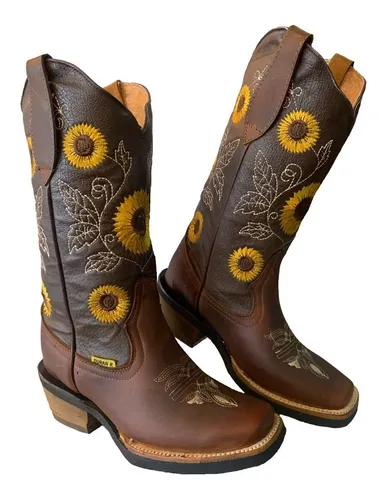 Bota Vaquera De Girasol Para Dama Tac n Cubano Cuotas sin inter s