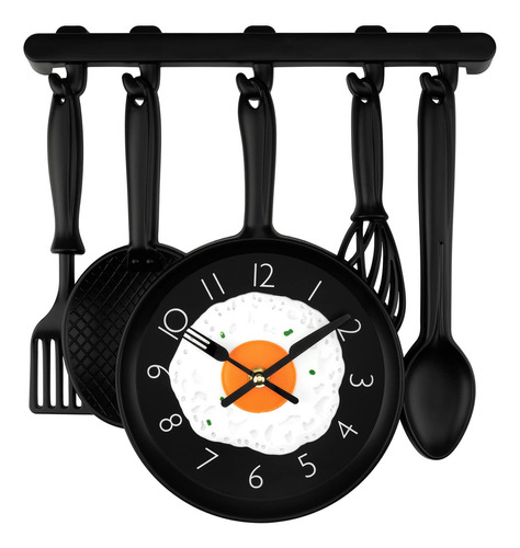 Lumuasky Reloj De Pared De Cocina, Sartén Con Huevo Frit