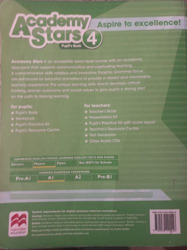 Academy Stars 4 - Libro De Inglés (Usado)