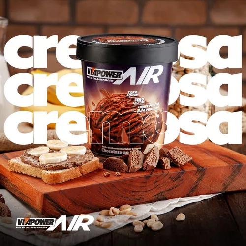 Pasta De Amendoim Vitapower Air Sorvete De Chocolate 600g