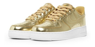 tenis nike air force one dorados