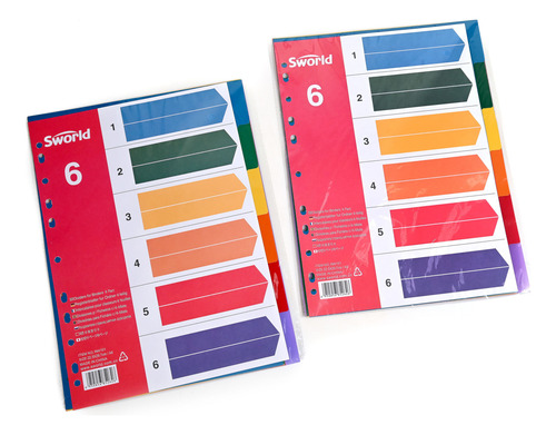 Indice Separador Plástico A4 6 Colores - Goldin Papelería
