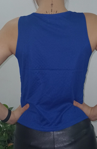 Imagen 6 de 8 de Musculosa Blusa Brillos Lentejuelas Bordadas Fiestas