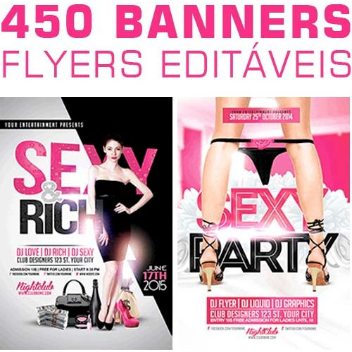 Estampas Banners Flyers Editáveis Artes 450 Modelos Psd