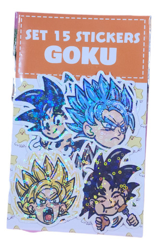 Set De Stickers Goku De Dragon Ball Z Holograficos Kawai