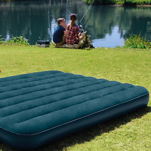 Colchon Inflable Intex 137x191x25 Cm Gigante Dura-beam Mm Color Azul
