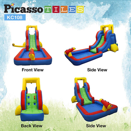 Picassotiles Kc108 Water Slide Park - Casa Inflable Con Área