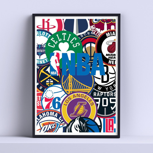 Cuadro Nba Equipos Teams Decorativo 30x40cm Listo P Colgar