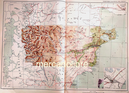 Mapa 1953 Chubut Limita Zona Militar De Comodoro Rivadavia