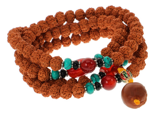 Collar De 108 Cuentas Rudraksha, Pulsera De Oración, Color A
