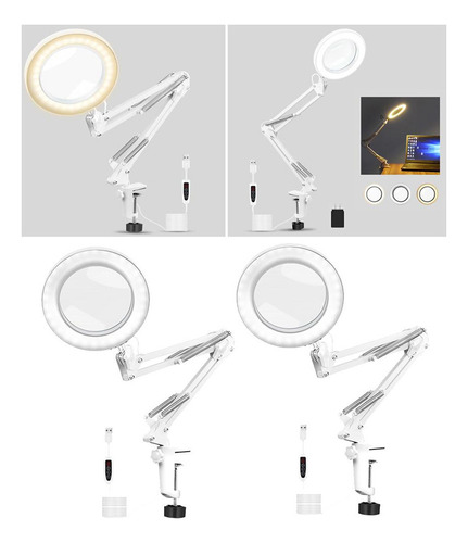 2pcs Usb Led Luz Lupa Lámpara Lámpara De Escritorio