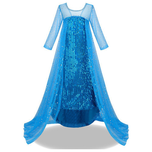 2023 Vestido De Tren Con Lentejuelas De Elsa Frozen