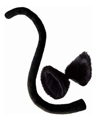 Cat Ear Clips Y Black Tail Long Costume Set Animal Ears Hair