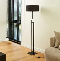 Comprar Lampara De Pie Hierro minimalista. Velador de pie con pantalla te tela. Fabrica directo. Venzar