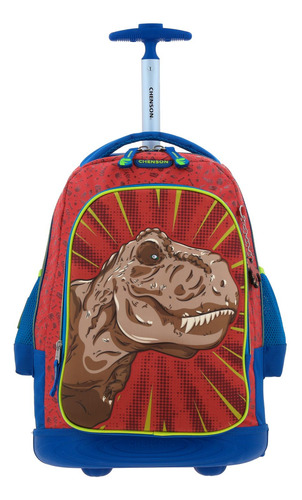 Mochila 3d Grande Chenson Baston Y Ruedas Dinosaurio Rex Dicor Co66063-r
