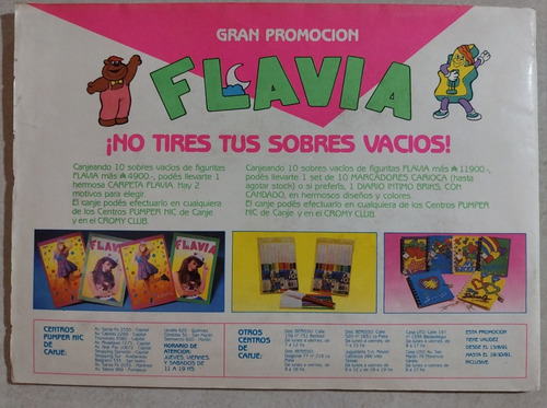 Álbum De Figuritas Flavia. Cromy. Año 1991. Sin Uso!!!!! (Usado)