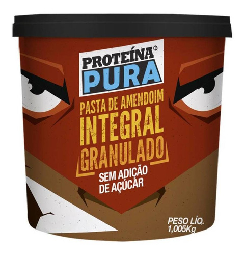 Pasta De Amendoim Integral Granulado Proteína Pura 1,005kg