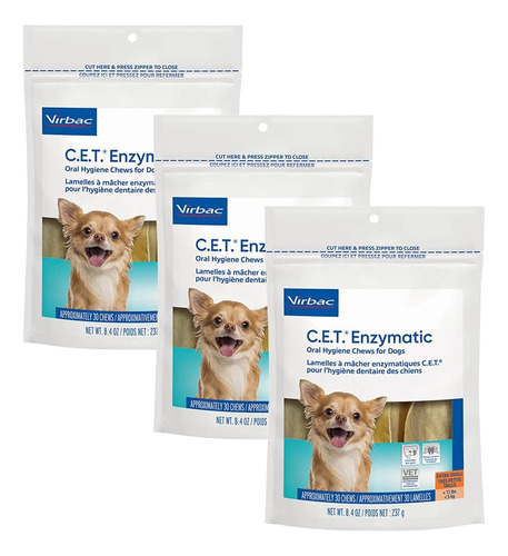 C.e.t. Cet Enzymatic Oral Chews-dogs 11 Lbs 30ct 3pk