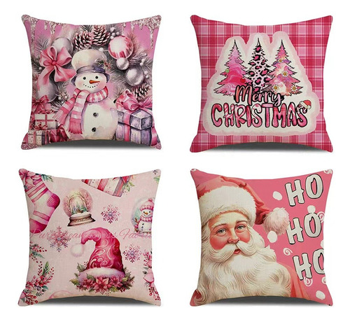 4 Fundas De Almohada Con Sombrero De Árbol De Navidad