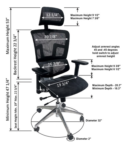 Ergomax Con Reposacabezas Y Reposabrazos Ergonómicos