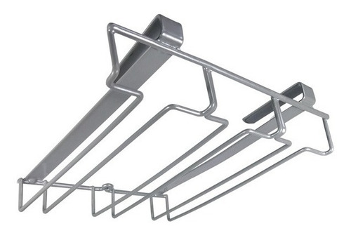 Imagen 1 de 2 de Soporte Copas Para Entrepaño De Madera Metalizado
