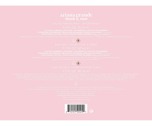 Perfume Ariana Grande Thank U Next Gift Set