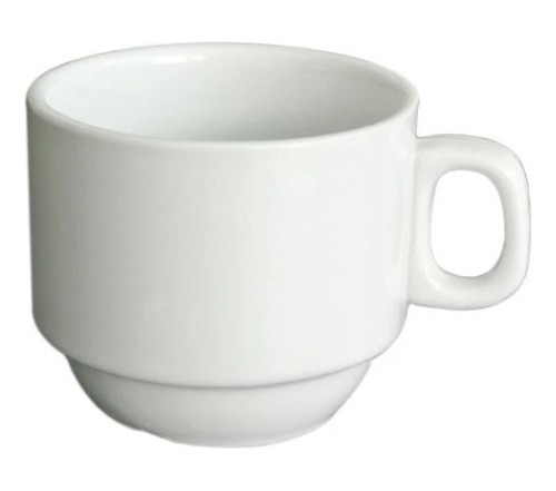 6 Tazas De Café, Té 200cc Apilable De Porcelana Wellington