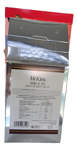 Granos De Café Cubierto Con Chocolate Con Leche, Mckim, 200g
