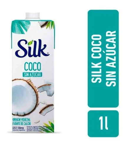 Alimento A Base De Coco Silk Sin Azucar 12 Unid. X 1lt