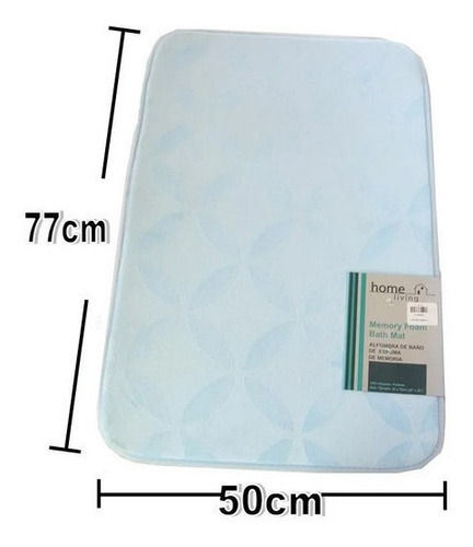 Alfombra Microfibra 50 X 77 Cm Circulos Azul Claro