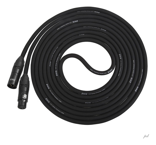 Lyxpro Cable De 4 Conductores Lcp Quad Series De Xlr Macho A Xlr Hembra Para Micrófonos Y Dispositivos Profesionales - 15.25 M Negro