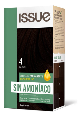  Issue Coloración  Sin Amoniaco  Castaño Tono 4 