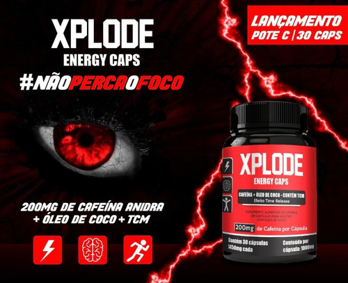 Imagem 5 de 5 de Kit Energetico Xplode Cafeina + Tcm 3 Unidades (90 Capsulas)