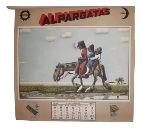 Calendario Original Alpargatas Molina Campos Septiembre 1932