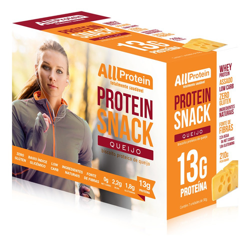 Caixa De Protein Snack Queijo 7 Un De 30g All Protein