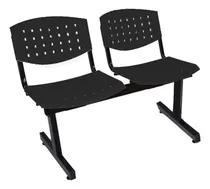 Comprar Silla Tandem 2 Asientos Salas De Espera Plastico Reforzado Estructura Negro Asientos Negro