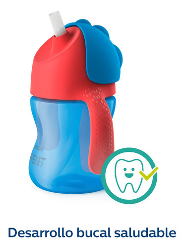 Vaso Avent C/popote Y Asas 7oz / 200ml Scf 796/01 - Azul