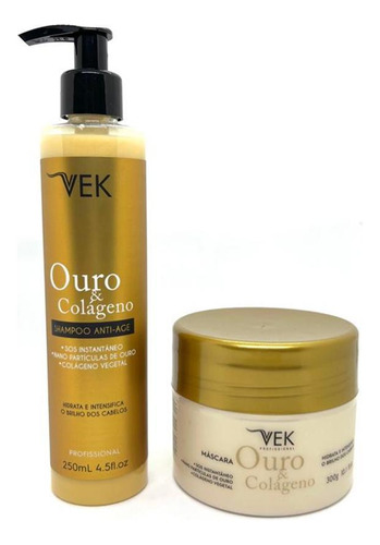 Kit Ouro E Colágeno Hidrata E Intensifica Shampoo Anti-age