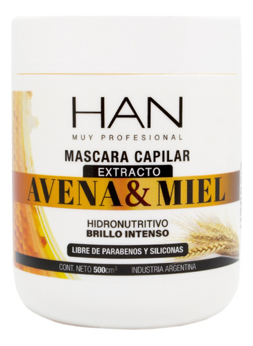 Han Avena Y Miel Mascara Capilar Reparadora 500gr Local