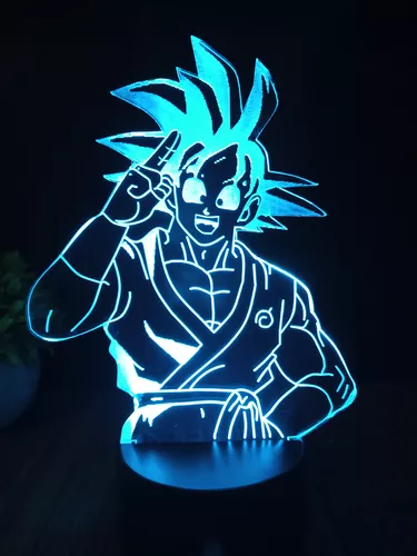 Otaku Lamps Goku Ultra Instinct Dragon Ball Super - Figura de lámpara de  anime, luz nocturna, 16 colores RGB LED, control remoto, decoración de