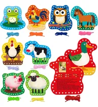 Comprar 9 Tarjetas De Cordones Para Niños, 9 Tarjetas De Costura De 